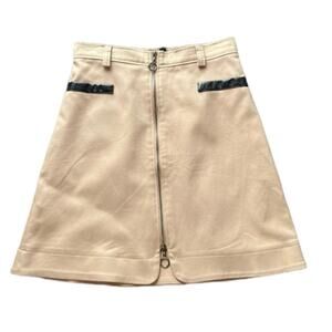 MNG Mango A-line skirt with full front zipper & faux leather accent